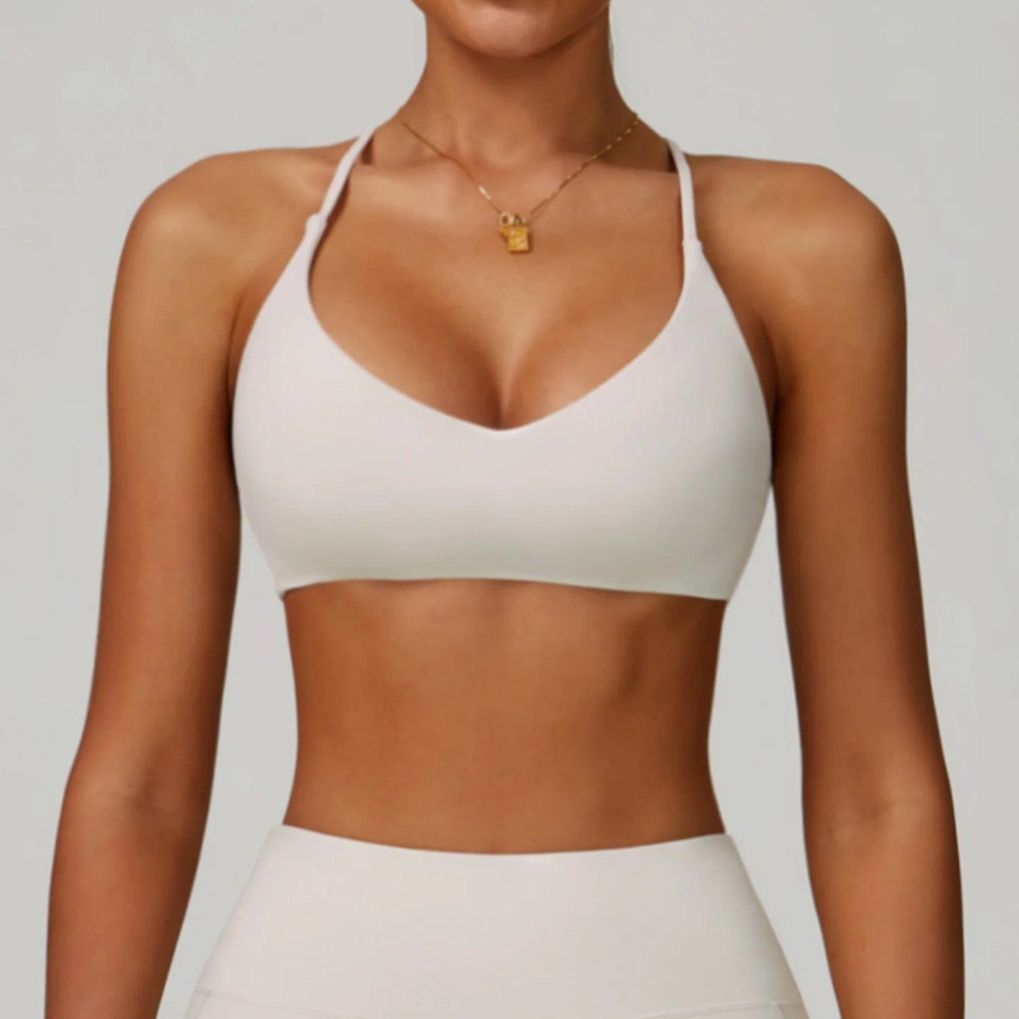 Breathable Cross Shoulder Straps Sports Bra for Yoga and Gym