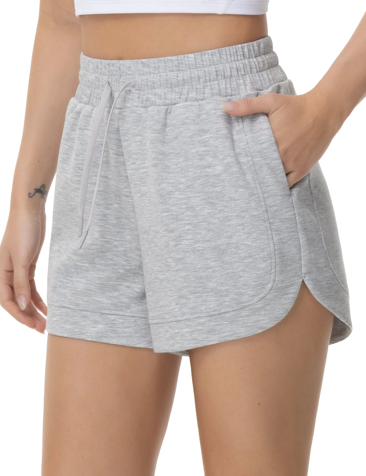 THE GYM PEOPLE Women's Drawstring Workout Sweat Shorts With Pockets