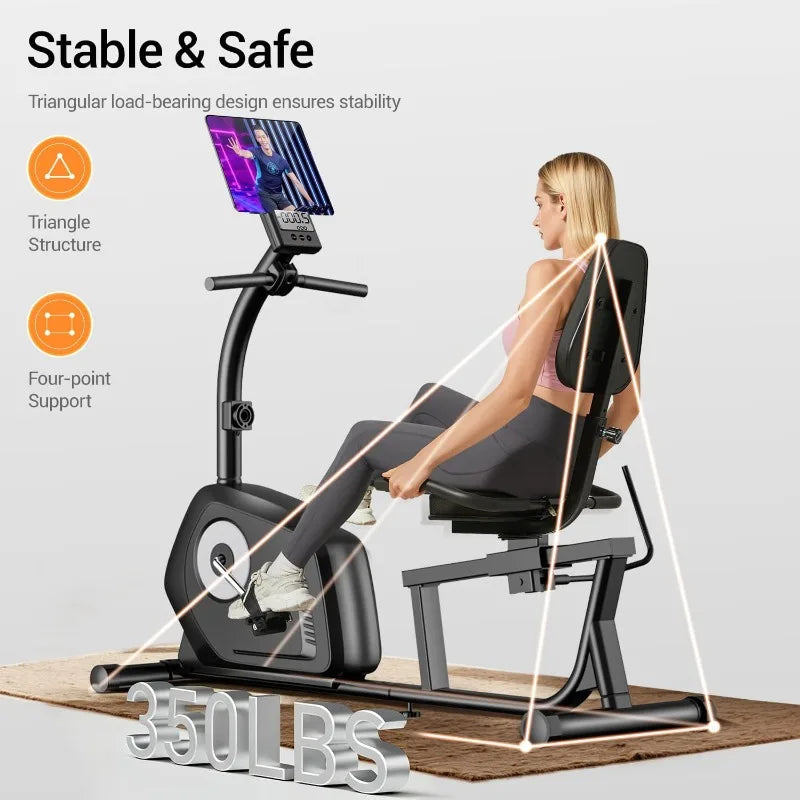 Cursor Fitness Recumbent Bike 16 Level Magnetic Resistance With Pulse