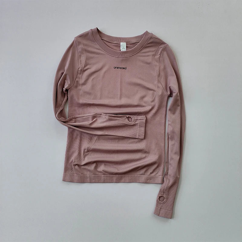 Women's Quick Dry Gym Long Sleeve Top for Running Yoga
