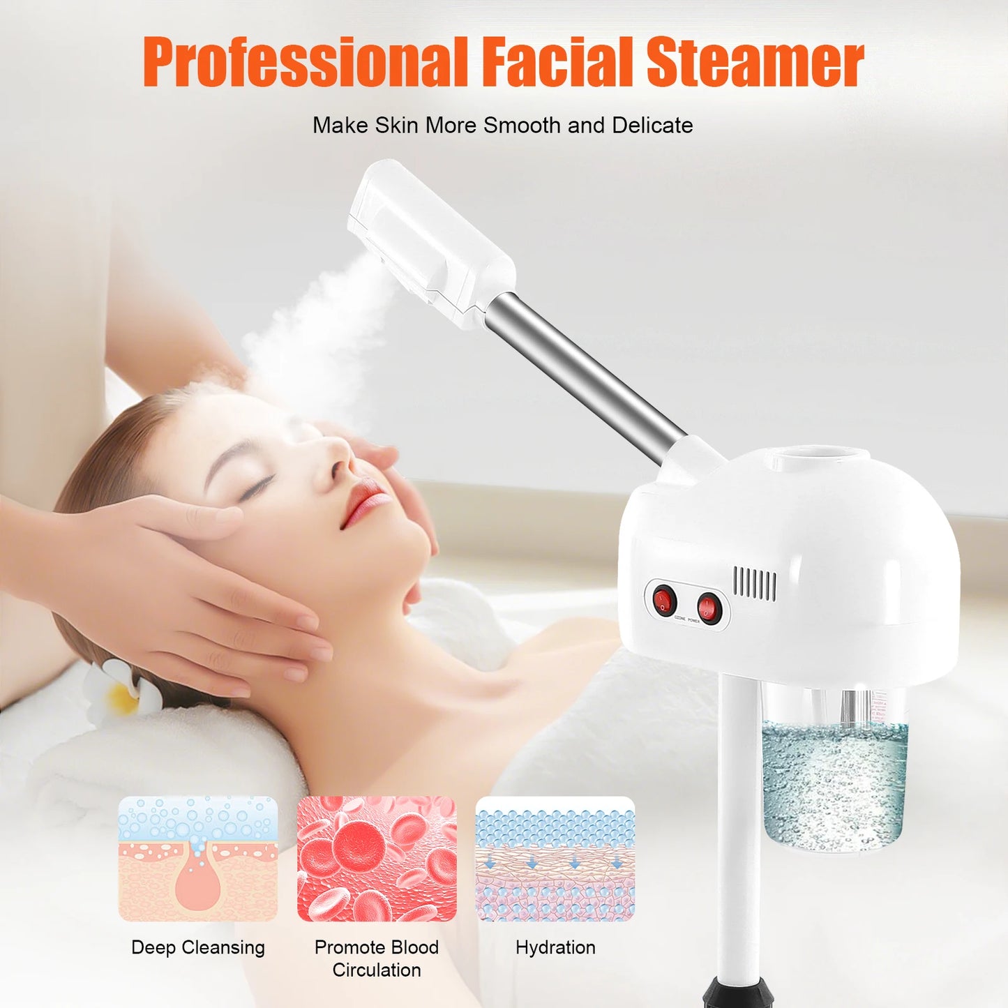 Professional Facial Steamer Floor Standing 800W US Plug