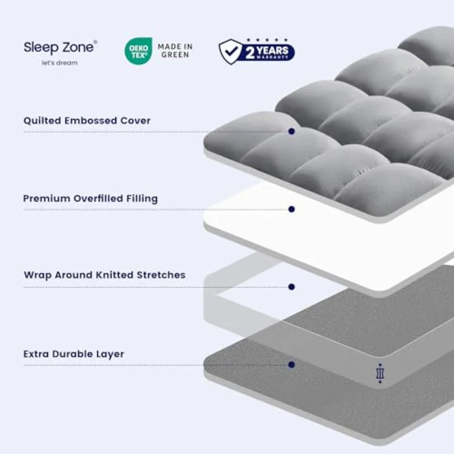 Waterproof Fitted Mattress Topper 100 Percent Polyester Deep Pockets