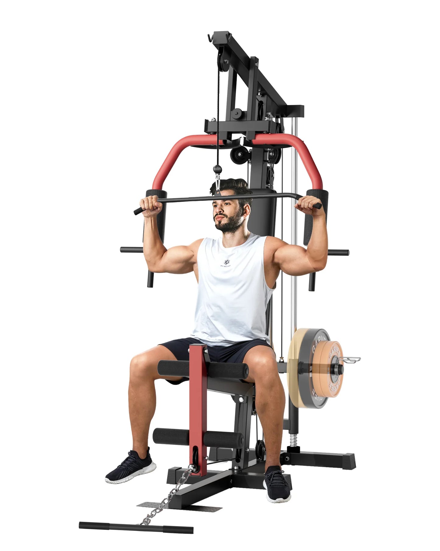 HiMISS 5 In 1 Home Gym Equipment Lat Pulldown Chest Press Leg Extension Row