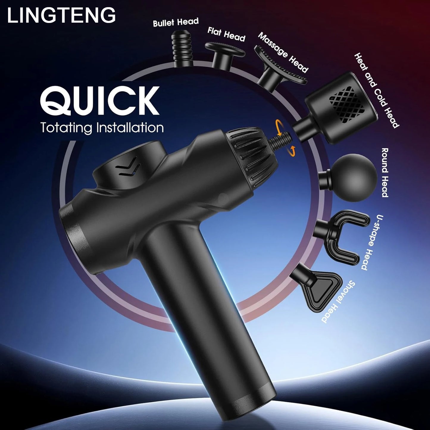 Lingteng Massage Gun With Hot And Cold Functions For Deep Tissue