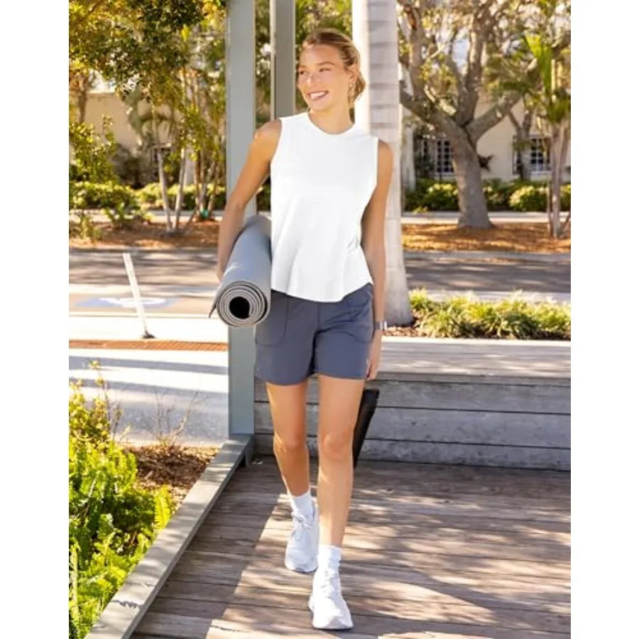 Womens Sleeveless Workout Tank Tops Breathable Bamboo Fiber