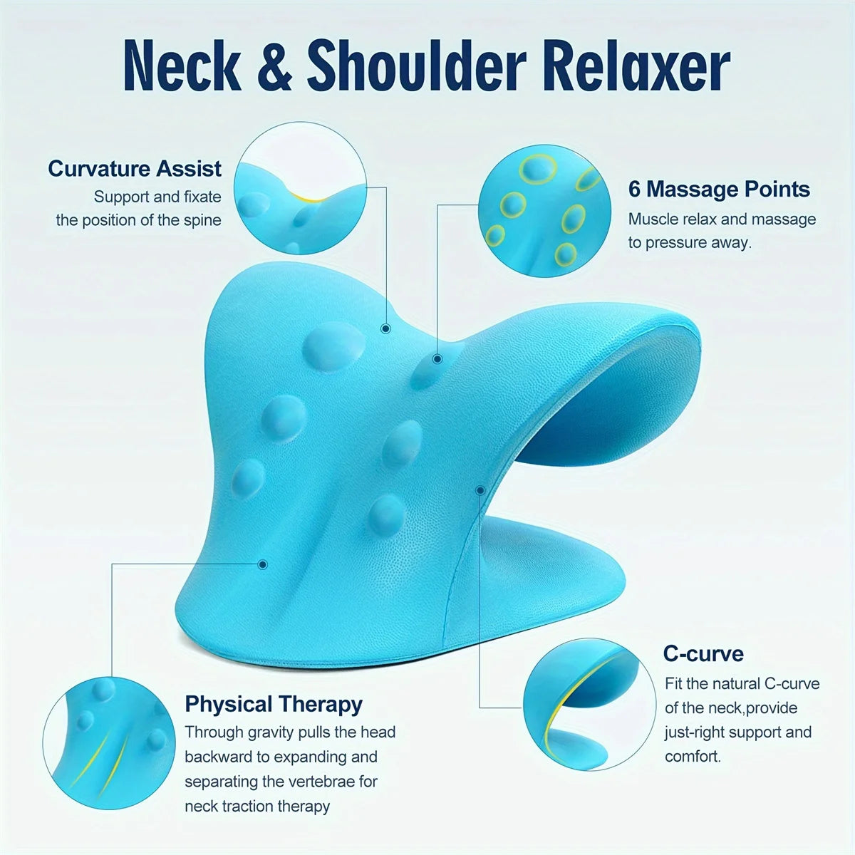 C Shaped Pillow Neck And Shoulder Relaxer For TMJ Pain Relief And Alignment