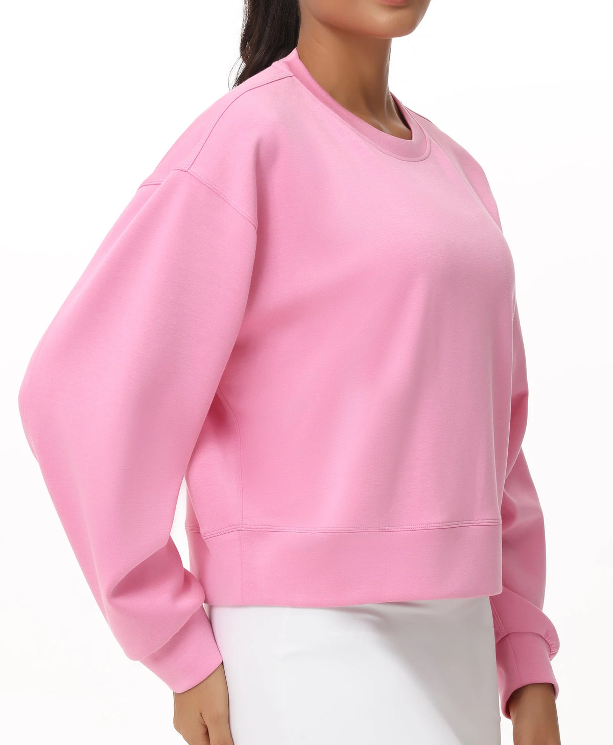 THE GYM PEOPLE Womens Cropped Crewneck Pullover Sweatshirt