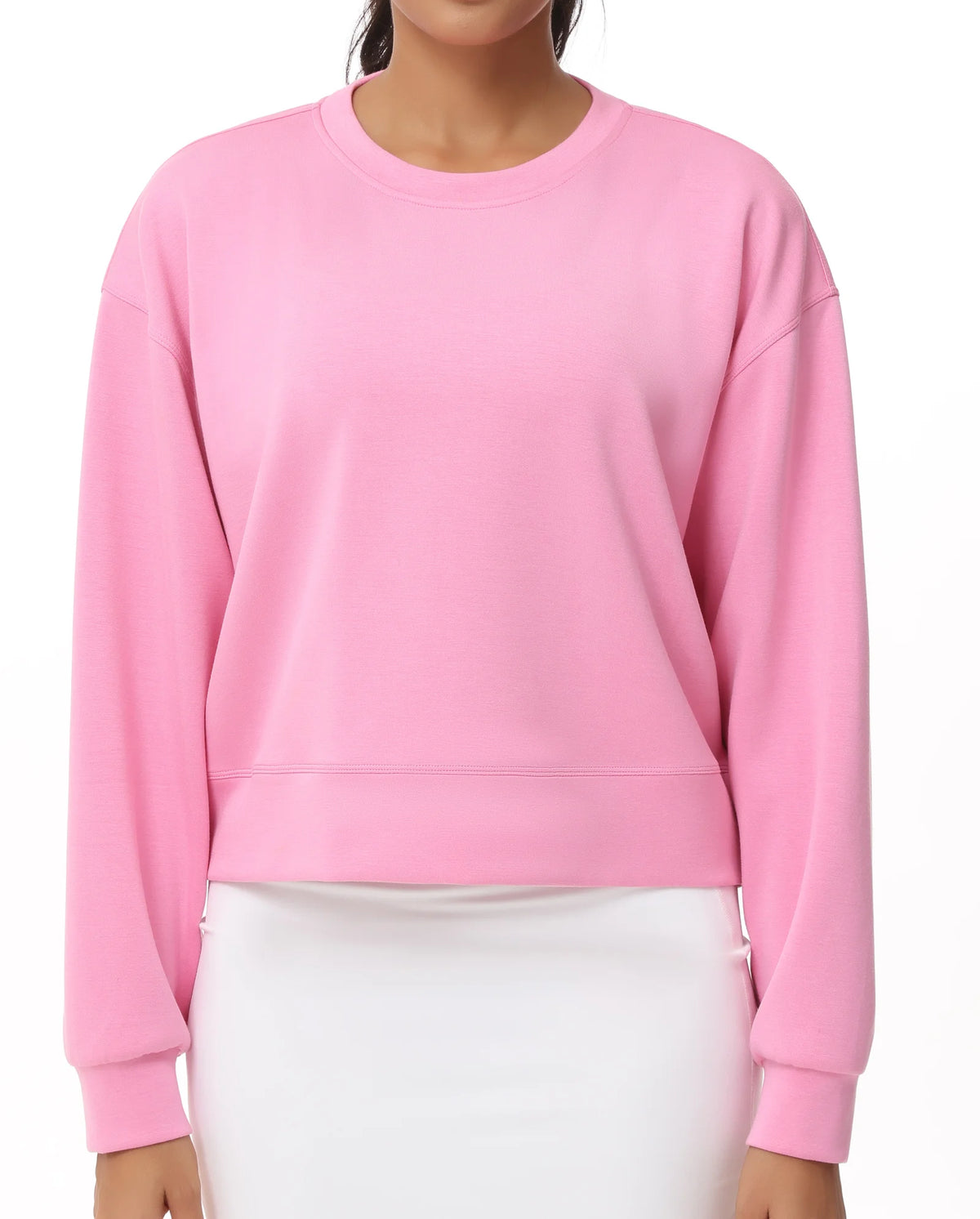 THE GYM PEOPLE Womens Cropped Crewneck Pullover Sweatshirt