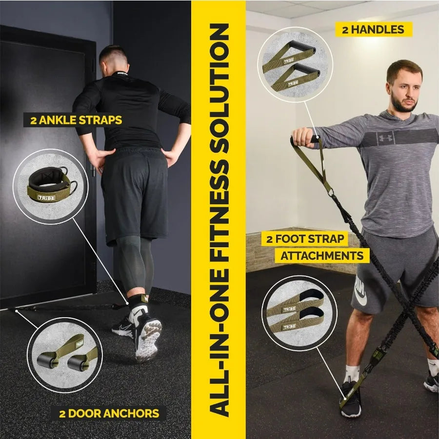 Tube Resistance Bands Set For Full Body Workout Bar Handles