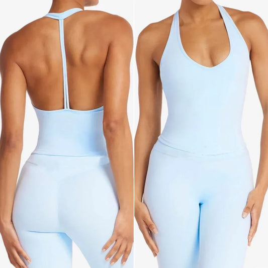 Women Yoga Set Sports Bra Shorts Chest Pad Fitness Wear