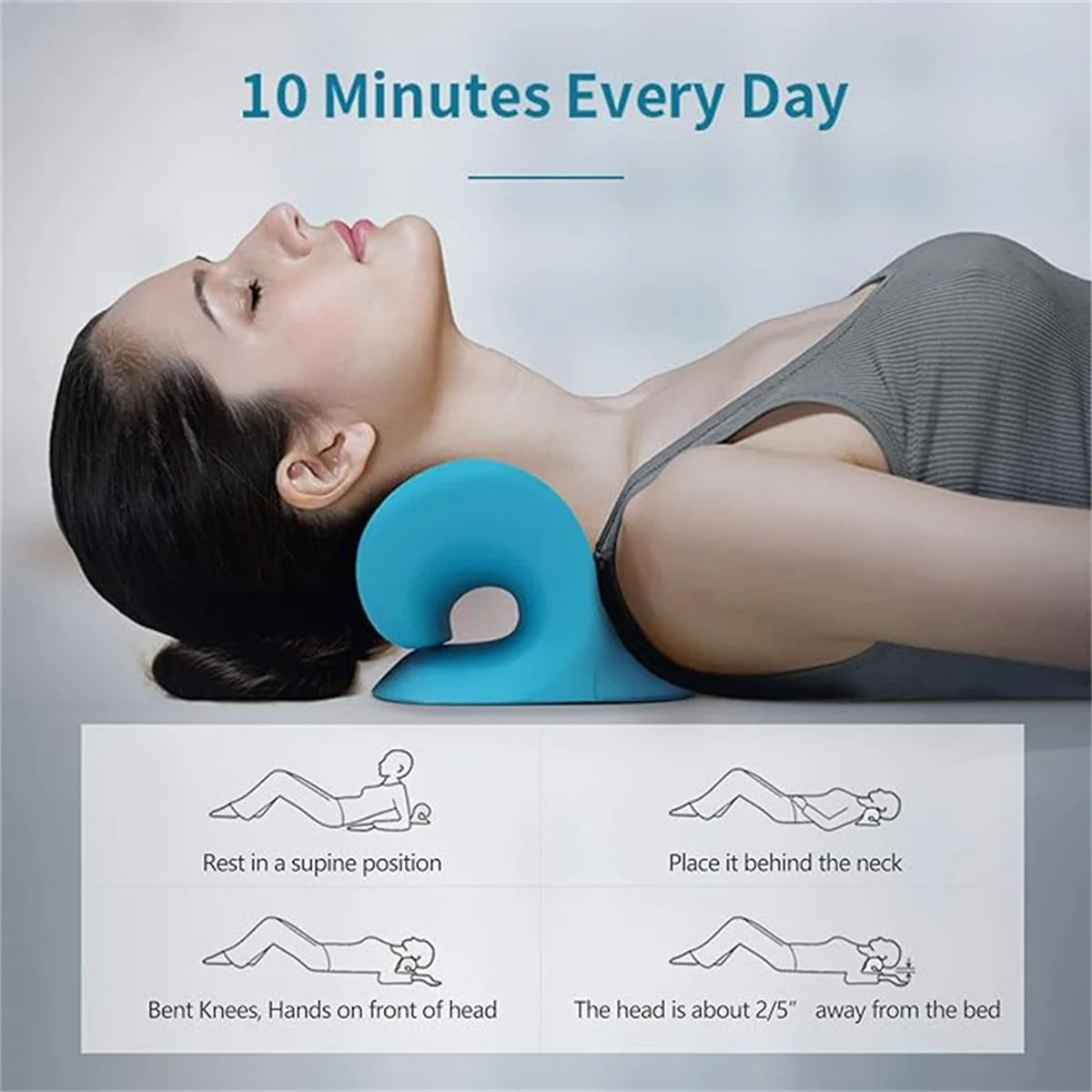 C Shaped Pillow Neck And Shoulder Relaxer For TMJ Pain Relief And Alignment