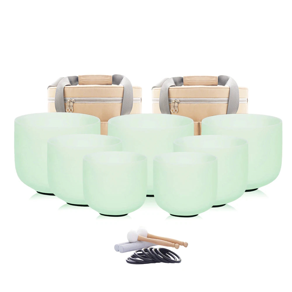 Hye-eun Drum Pad Quartz Crystal Singing Bowl Chakra Set