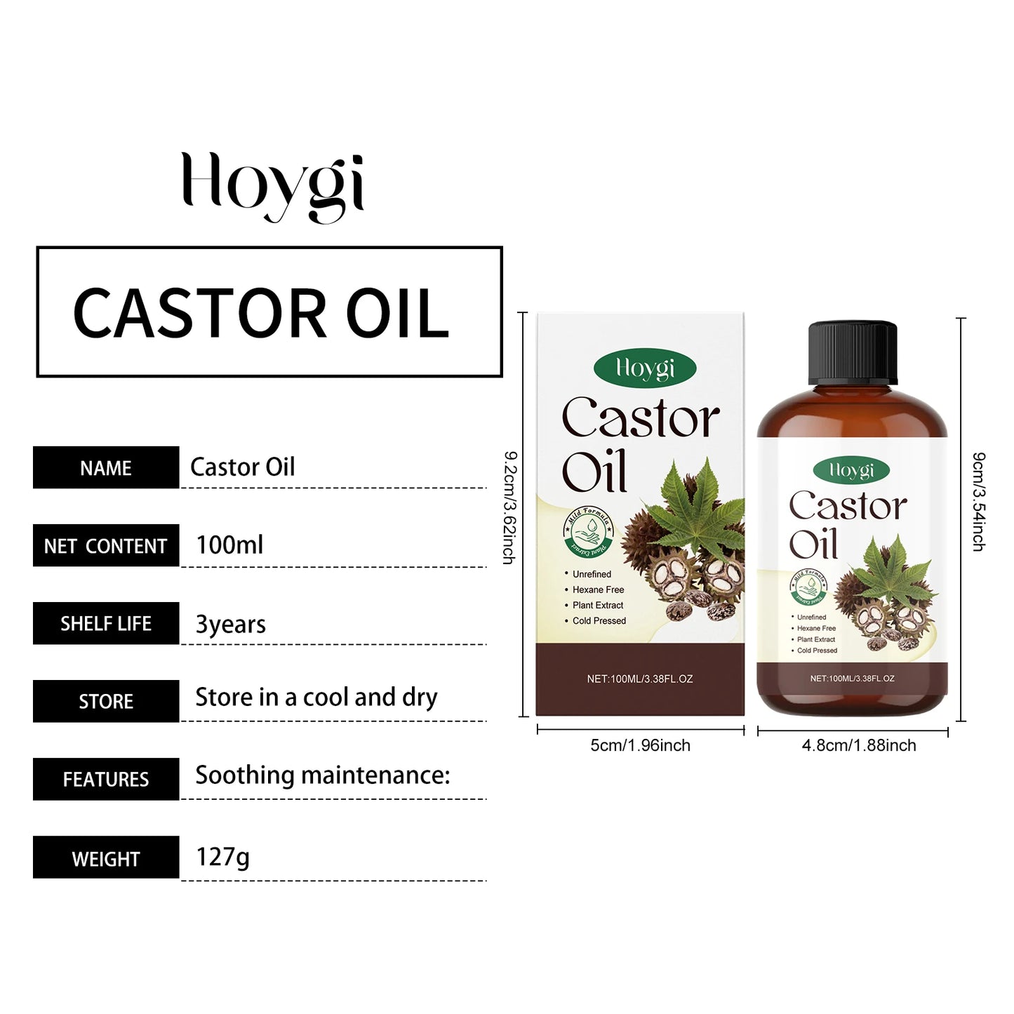 Hoygi Castor Oil Nourishing Body And Hair Care Oil Moisturizing