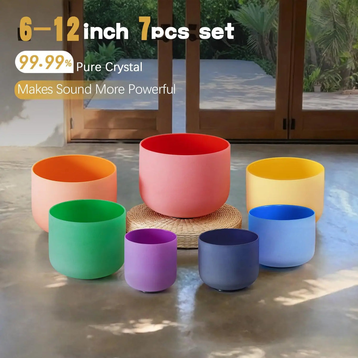 CVNC Crystal Singing Bowls Set For Sound Healing Meditation