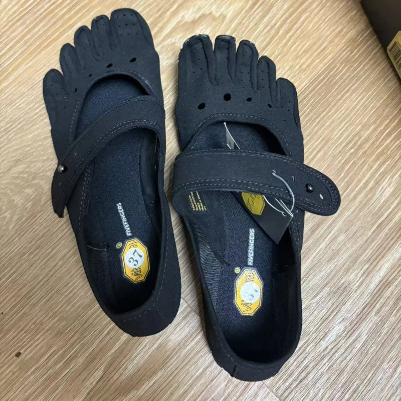 Women Five Toe Barefoot Mary Jane Shoes With Adjustable Strap
