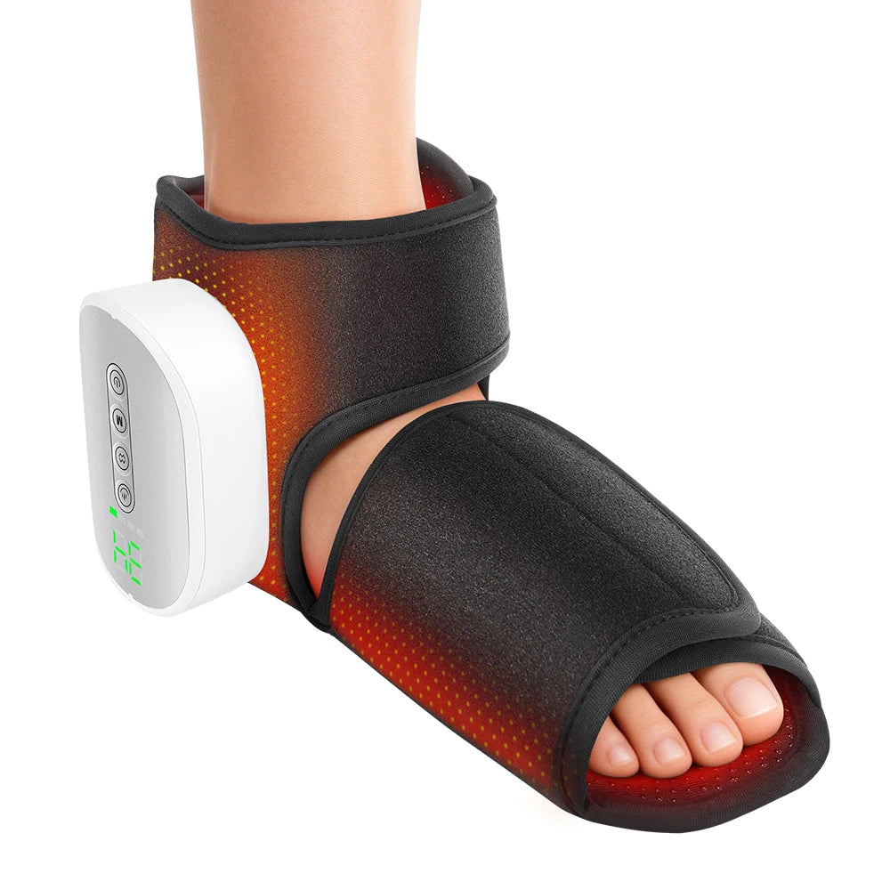 Hailicare Heated Ankle Foot Massager Air Compression 4 Intensity Levels