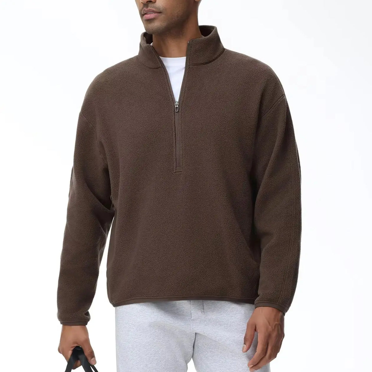 THE GYM PEOPLE Men's Half Zip Sherpa Fleece Pullover Sweatshirt