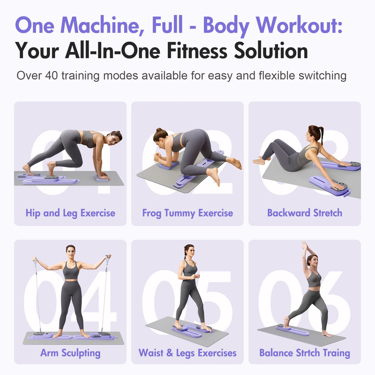 Pilates Reformer Board AB Portable Split Resistance Gym Equipment