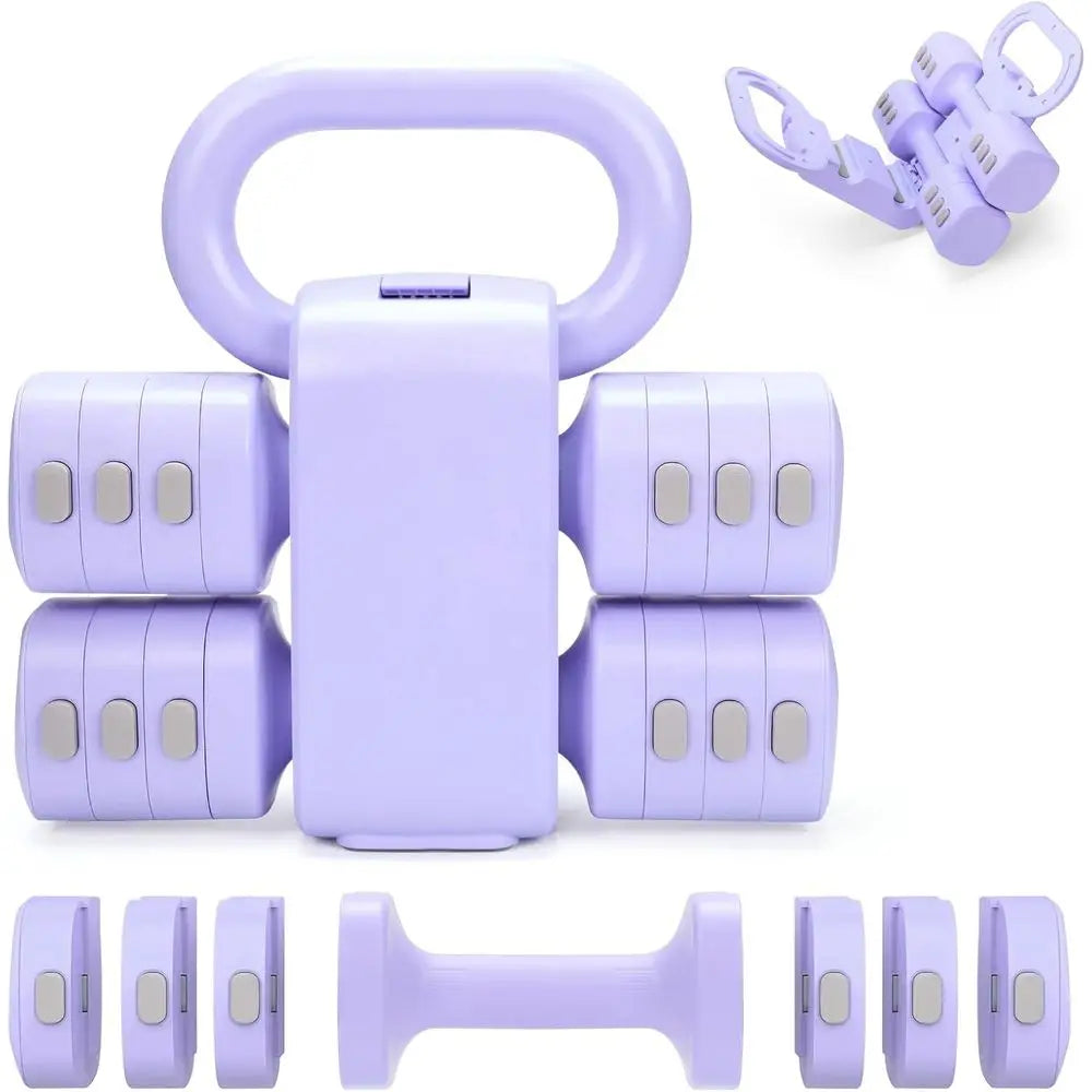 Versatile 2 In 1 Kettlebell Dumbbells Set With Adjustable Weights