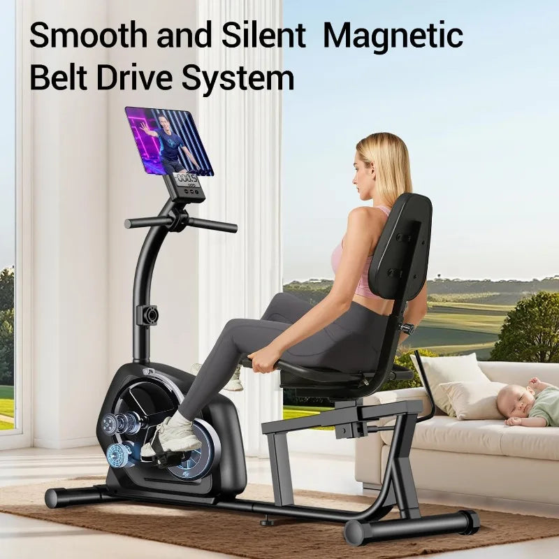 Cursor Fitness Recumbent Bike 16 Level Magnetic Resistance With Pulse