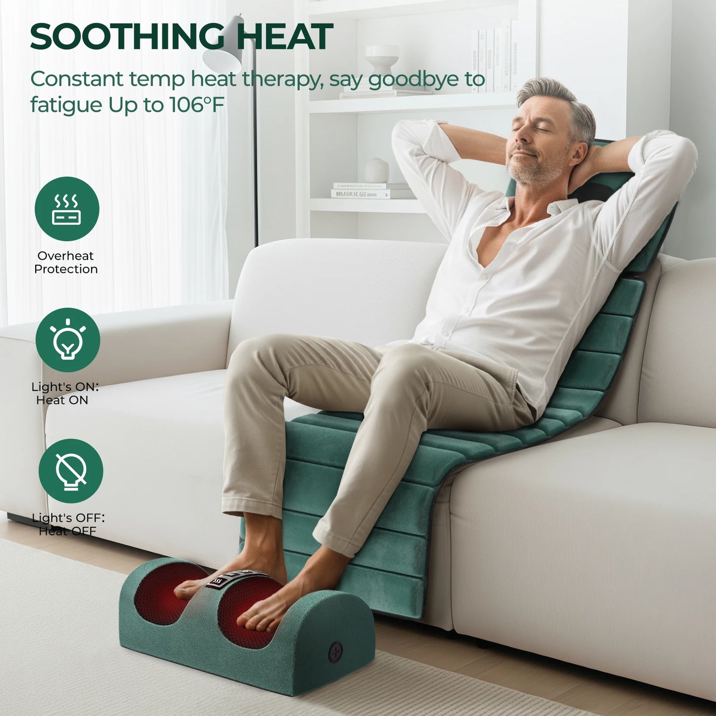 HOMEMASSA Full Body Massage Mat With Heat Detachable Pad