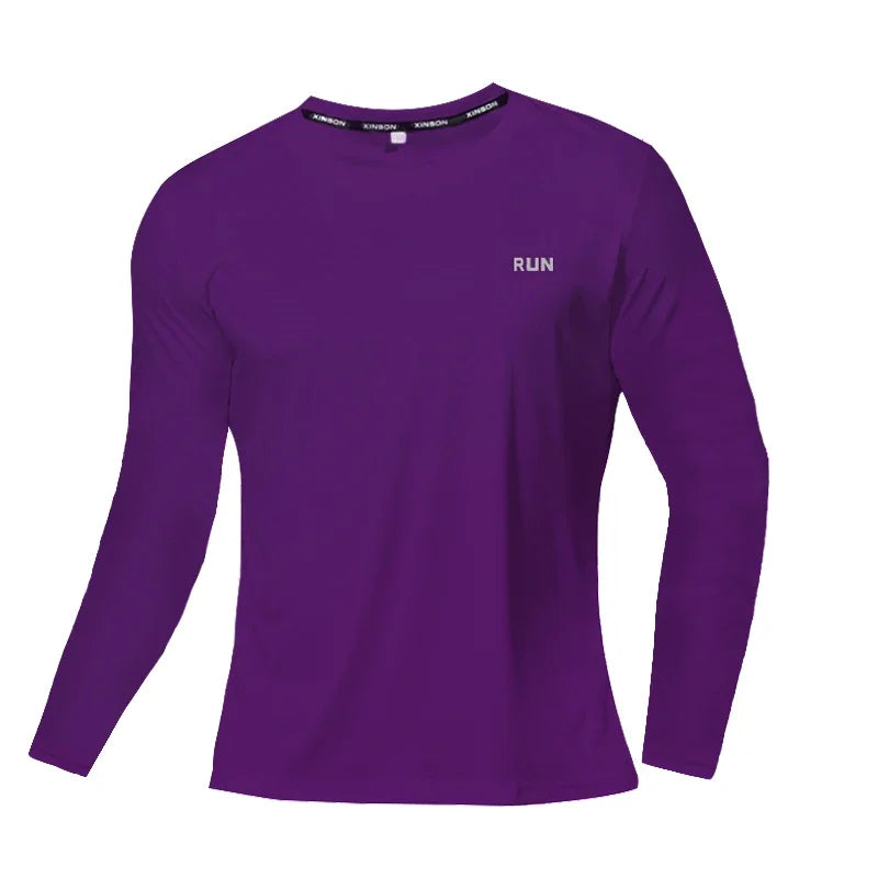 Summer Ice Polyester Long Sleeve Shirt Quick Dry Breathable Running
