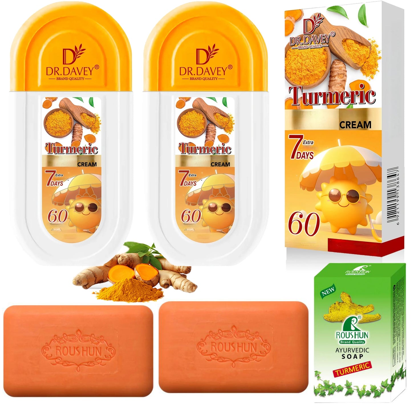DR.DAVEY Turmeric Soap and Body Lotion Set for Hydrating Skin