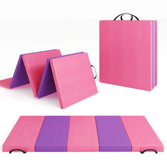 HiMISS Gymnastics Mat Foldable for Home Yoga Pilates Training