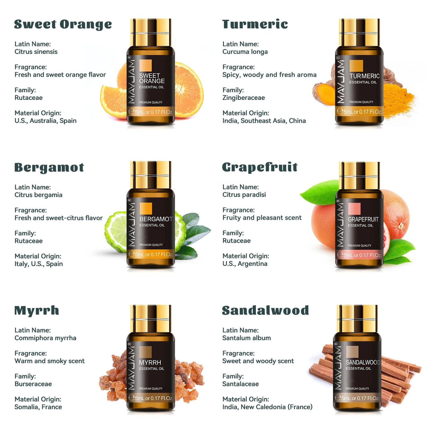 MAYJAM 35 Essential Oils Kit Gift Box Lavender Jasmine Vanilla