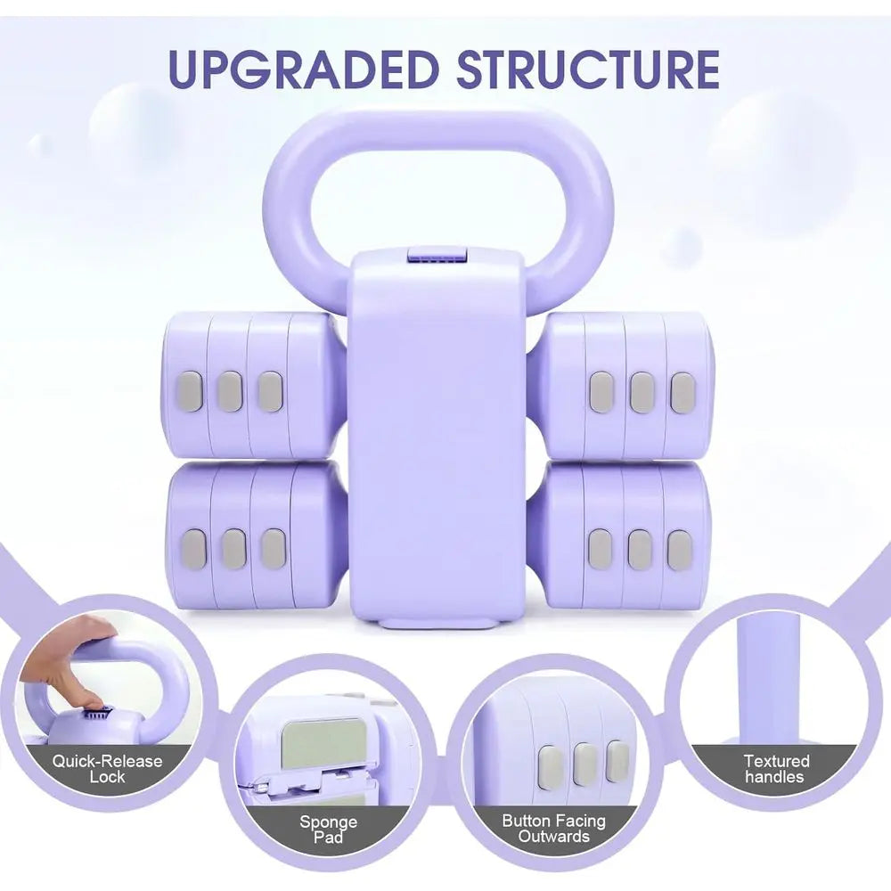 Versatile 2 In 1 Kettlebell Dumbbells Set With Adjustable Weights
