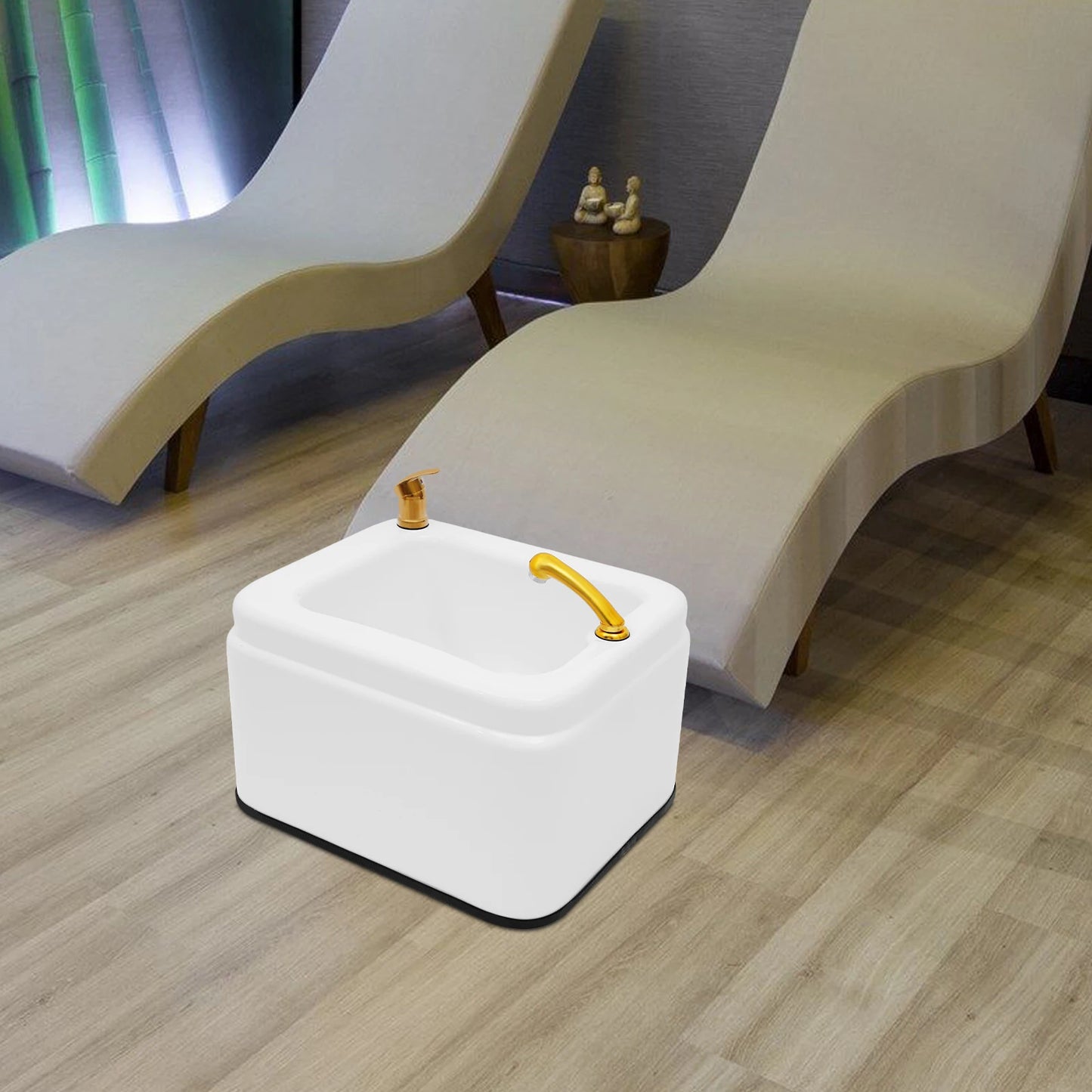 Bymaocar Acrylic Foot Bath With Massage LED Light Spa Tub
