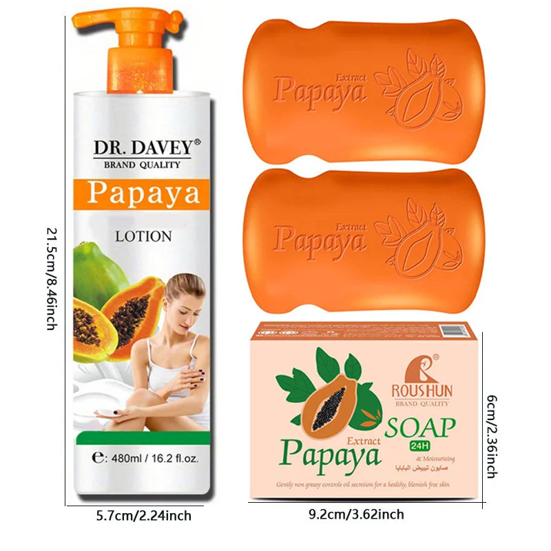 DR.DAVEY Papaya Body Lotion And Handmade Soap Bundle