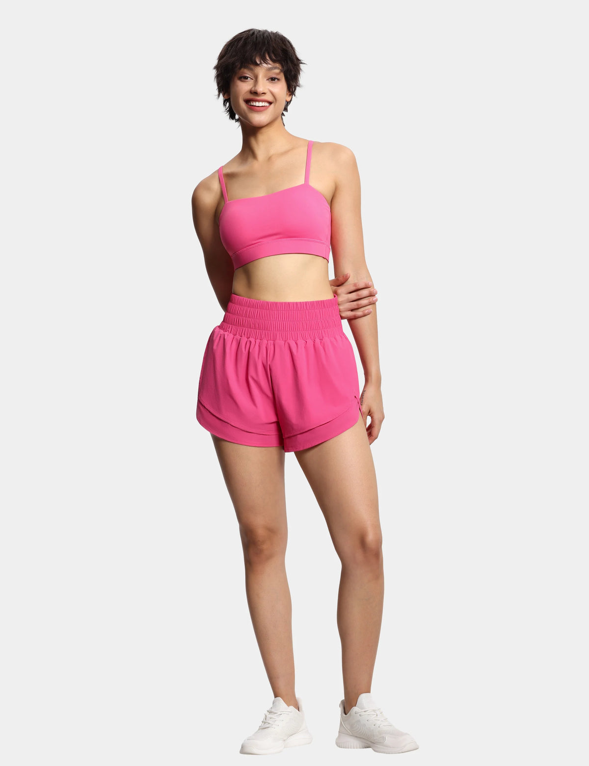 THE GYM PEOPLE Women's High Waisted Running Shorts Zipper Pocket