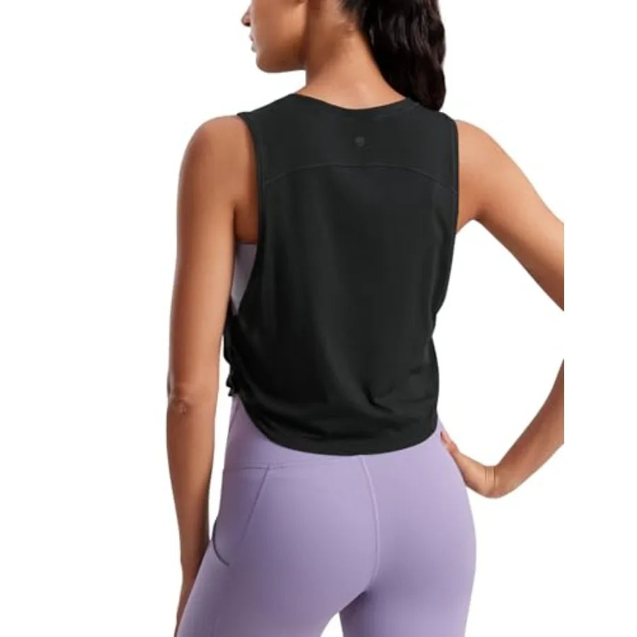 Bamboo Fiber Armhole Tank Top For Women Yoga Workout Crop