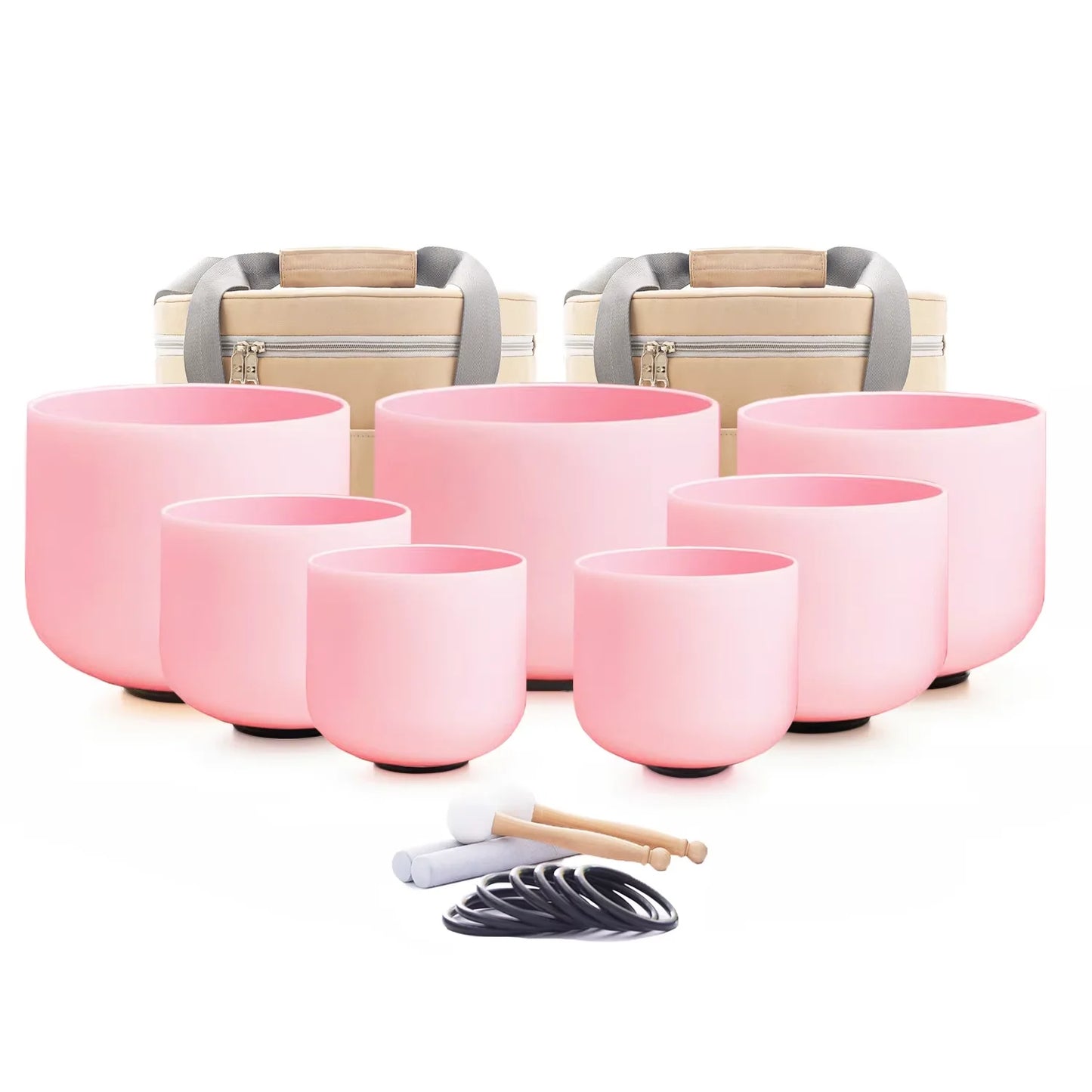 Hye-eun Drum Pad Quartz Crystal Singing Bowl Chakra Set