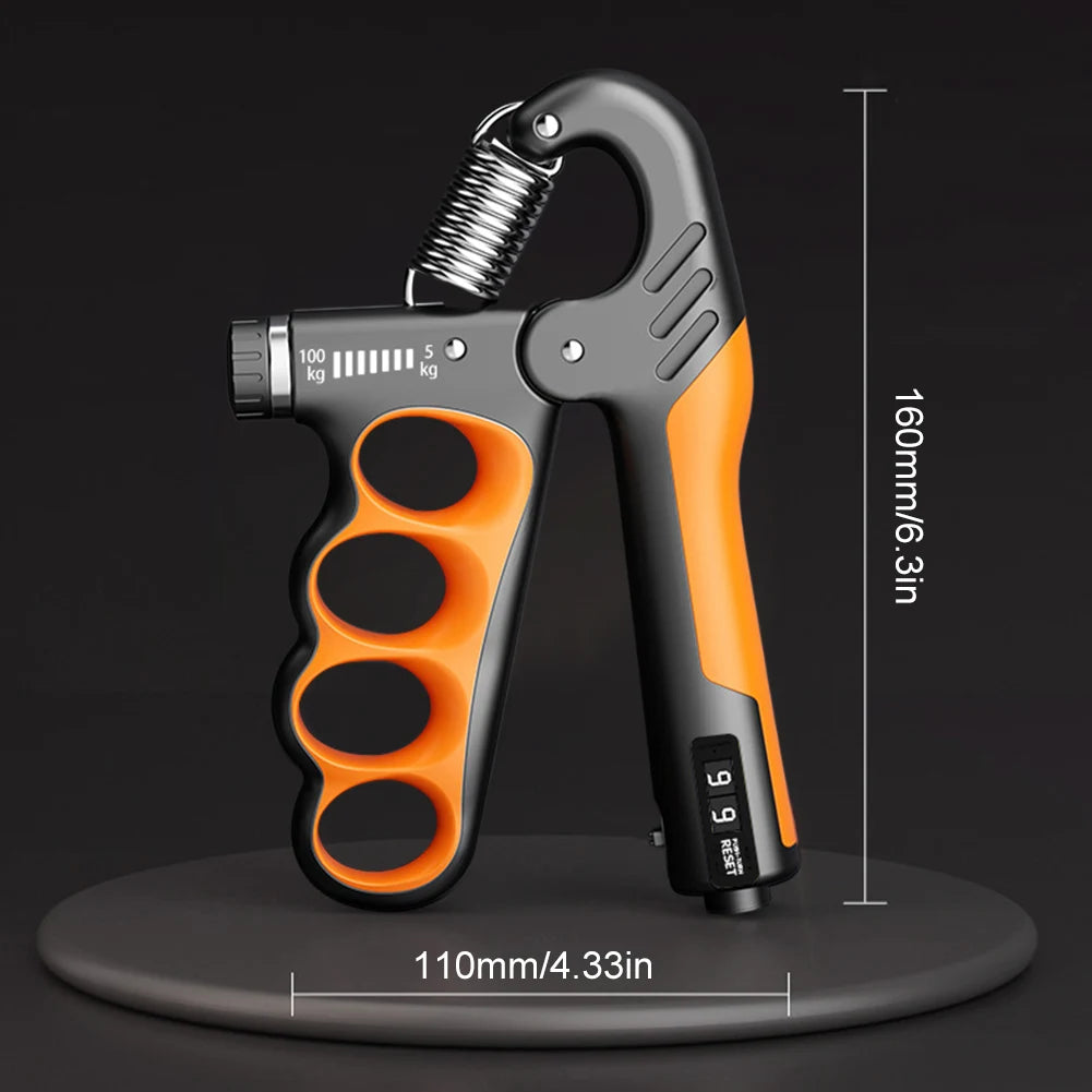 Ergonomic Adjustable Resistance Hand Grip Strengthener With Counter