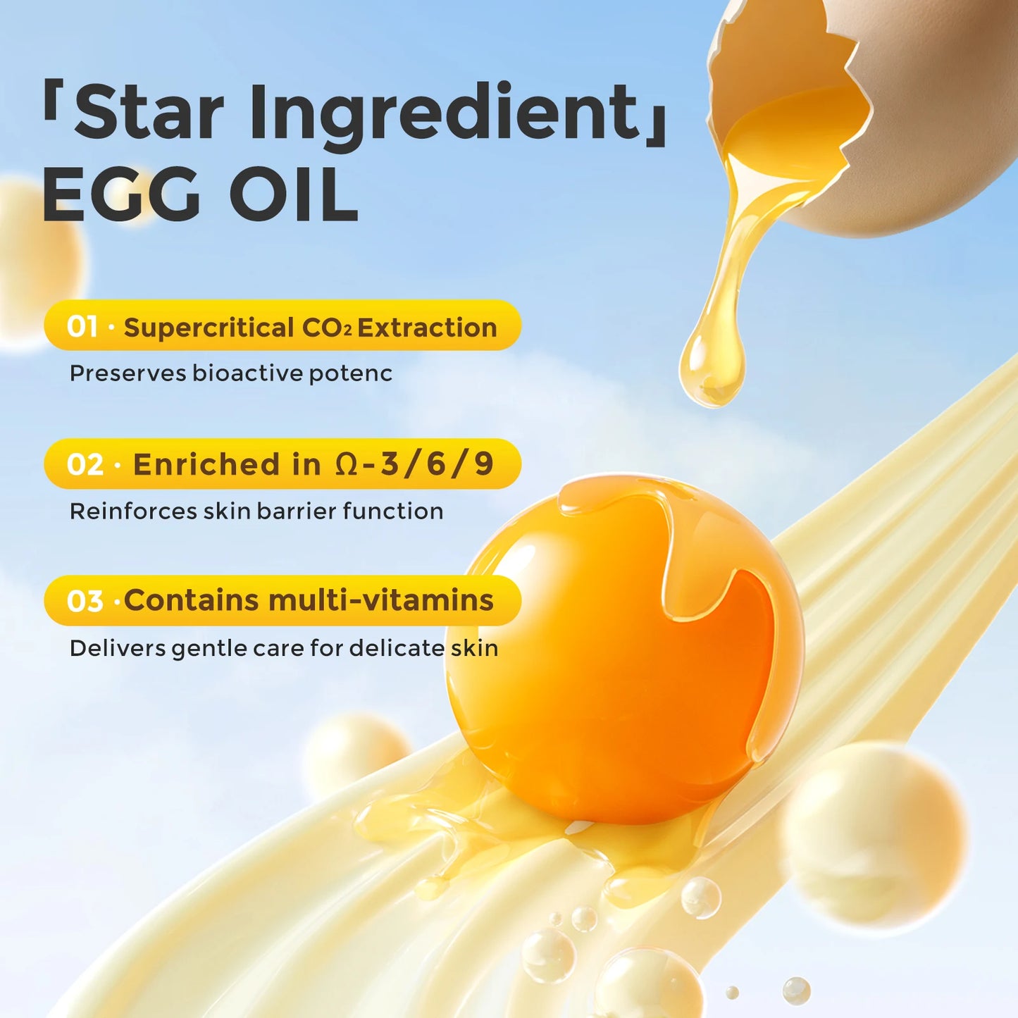Egg Yolk Oil Hydrating Body Cream With Hyaluronic Acid And Squalane