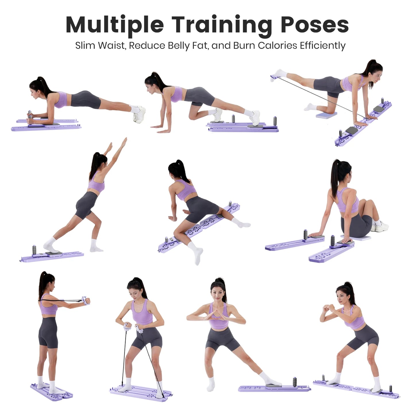 Portable Pilates Board With Ski Balance And Reps Timer