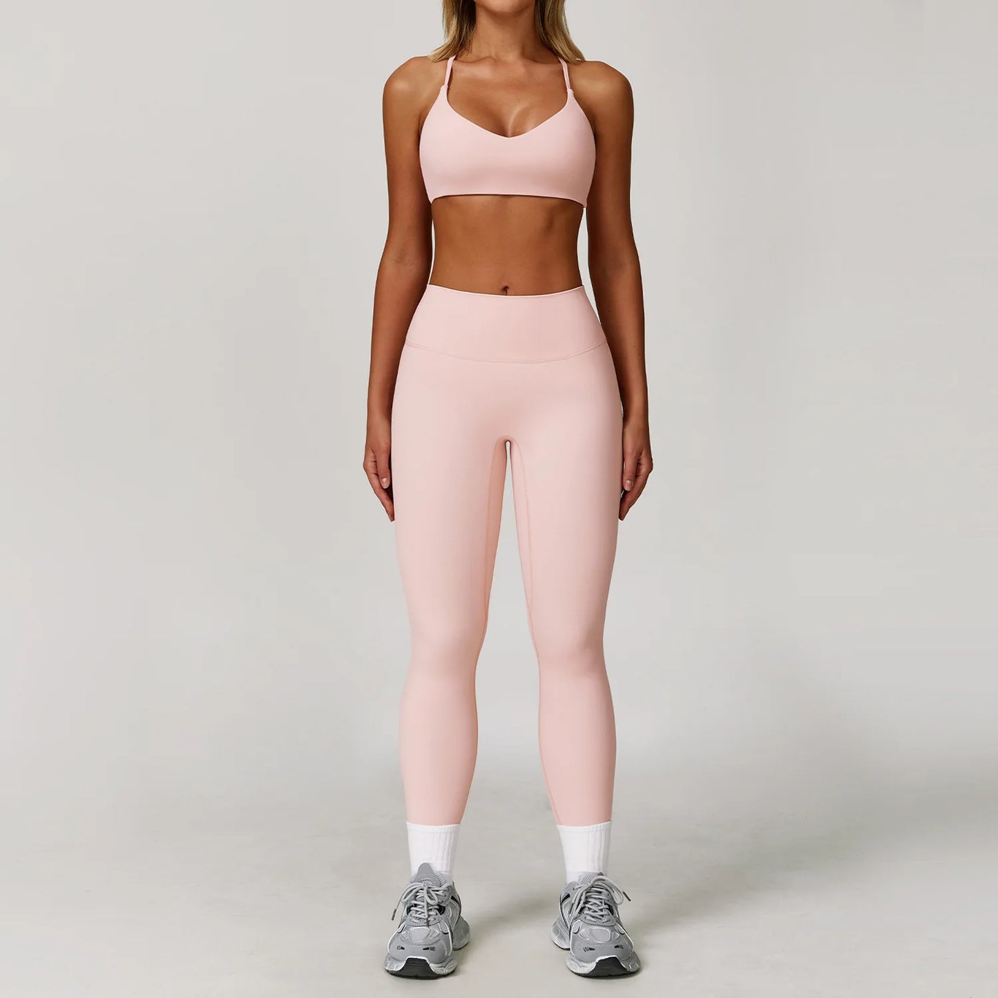 NONECN Women Yoga Bra Jacket High Waist Leggings Shorts Set