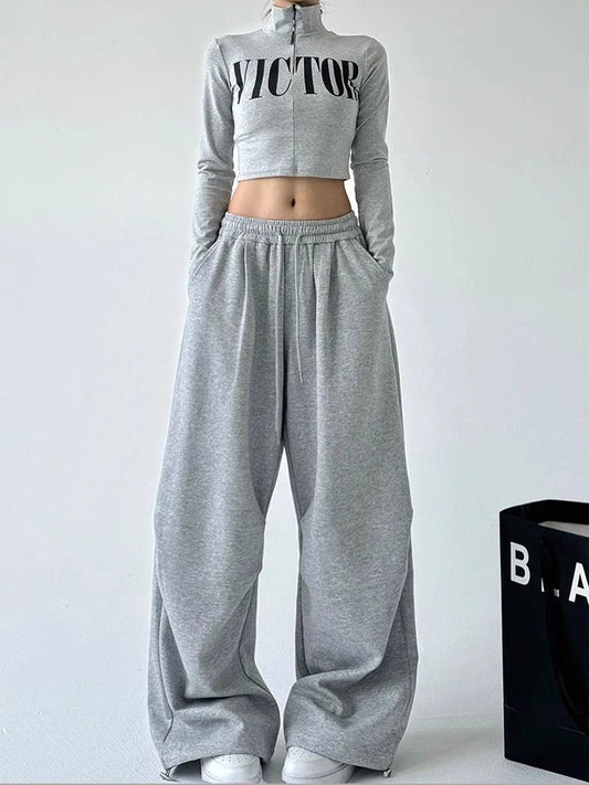 Harajuku Wide Leg Sweatpants Women Streetwear Baggy