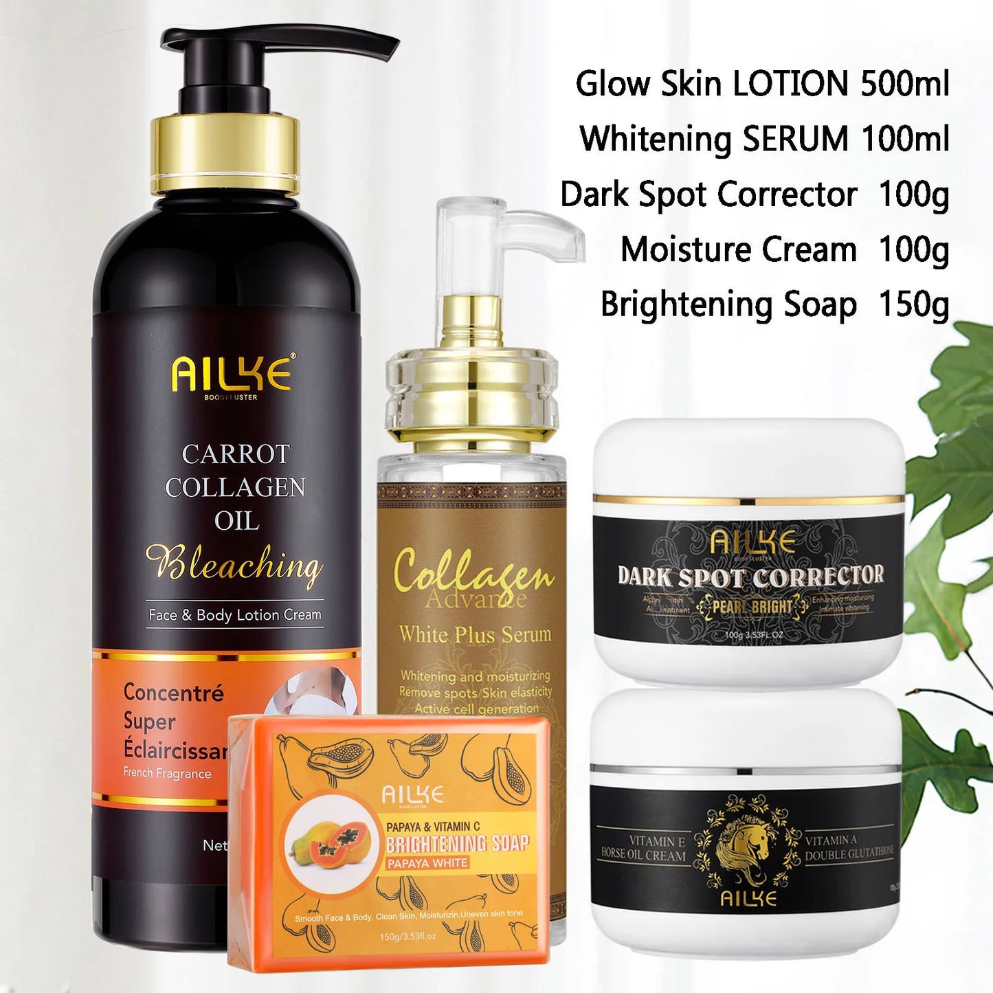 AILKE Collagen 5-In-1 Skin Care Set For Face And Body
