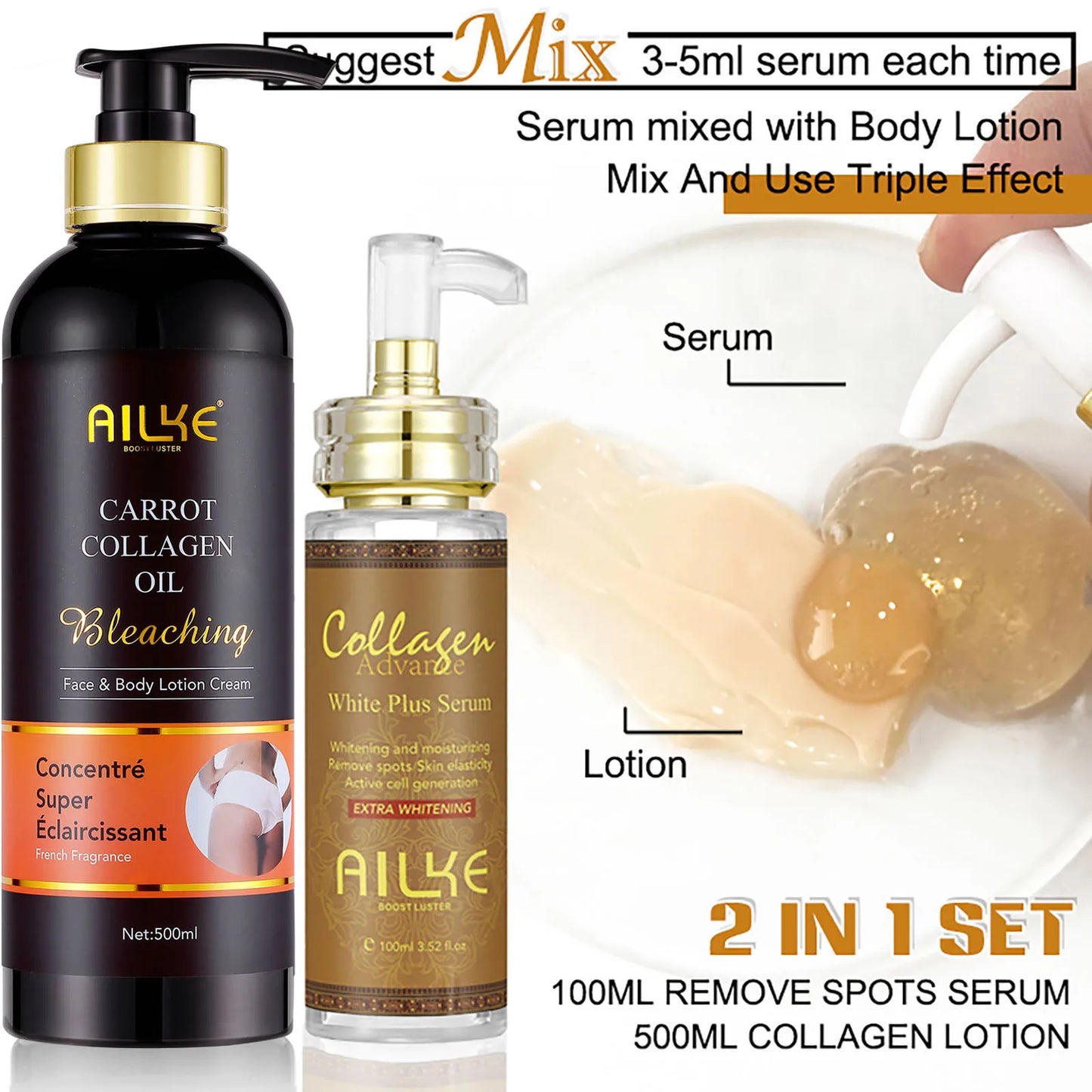 AILKE Collagen 5-In-1 Skin Care Set For Face And Body