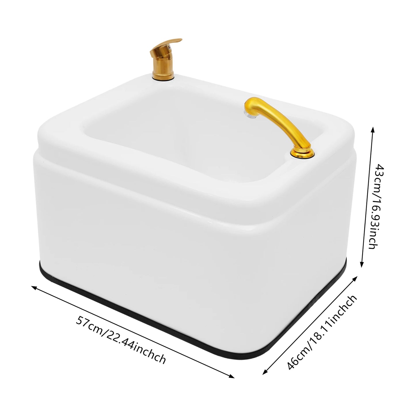 Bymaocar Acrylic Foot Bath With Massage LED Light Spa Tub