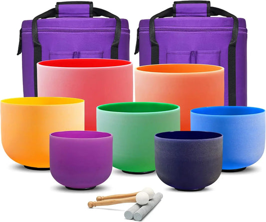 CVNC Crystal Singing Bowls Set For Sound Healing Meditation