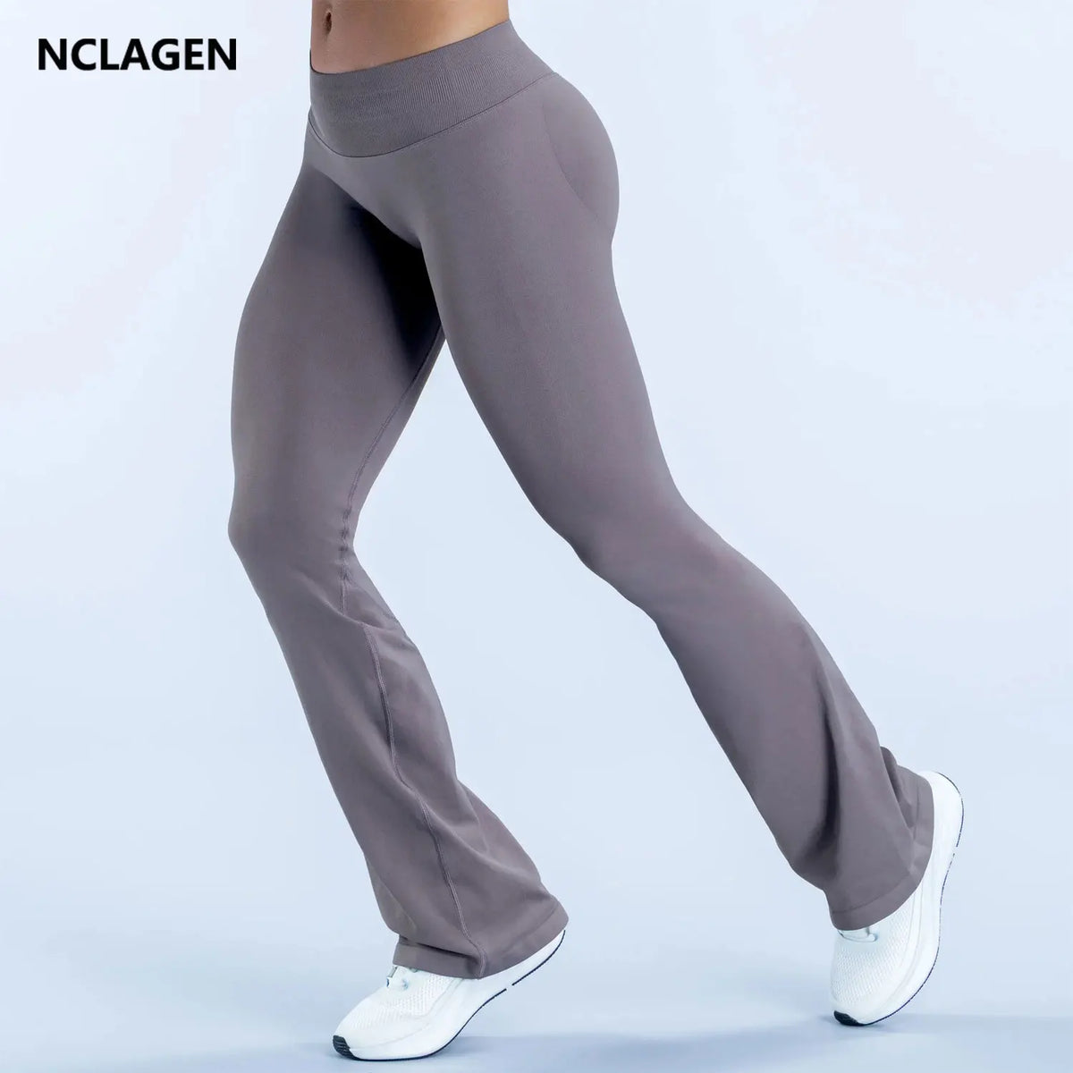 NCLAGEN Women's Seamless Flared Yoga Leggings For Fitness Workouts