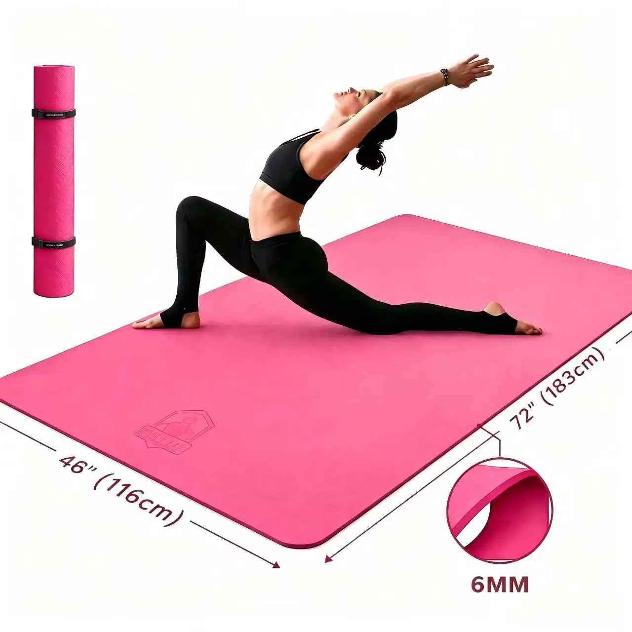 HAPBEAR Yoga Mat Non Slip TPE Eco Friendly Pilates Workout