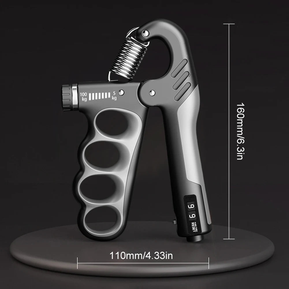 Ergonomic Adjustable Resistance Hand Grip Strengthener With Counter