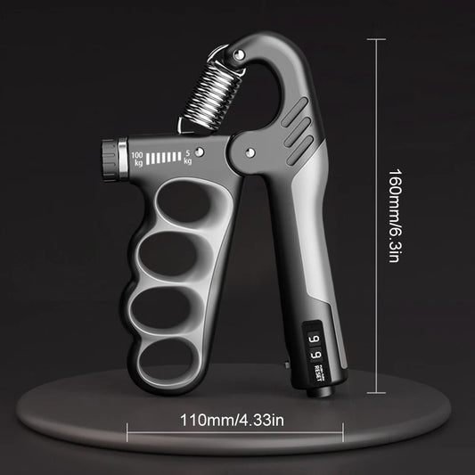 Ergonomic Adjustable Resistance Hand Grip Strengthener With Counter