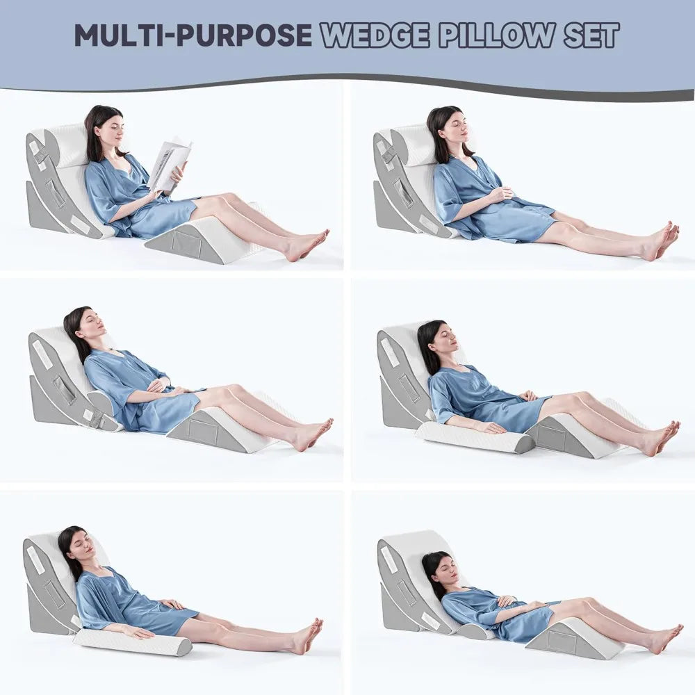 Orthopedic Wedge Pillow Set Post Surgery Pain Relief Sleep