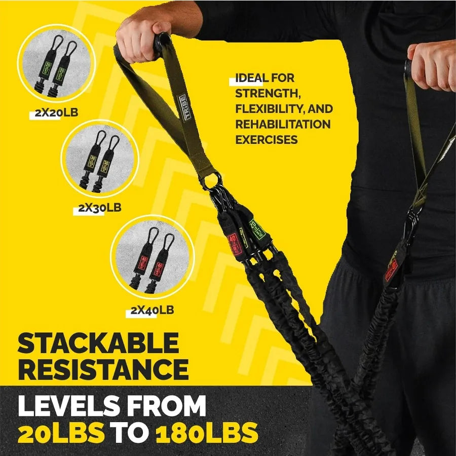 Tube Resistance Bands Set For Full Body Workout Bar Handles